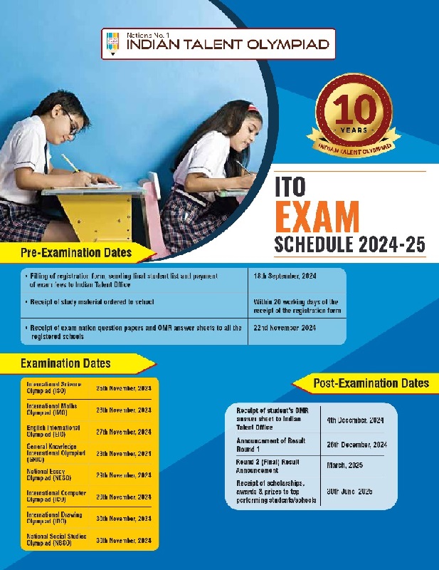 ITO Olympiad Exam Schedule 2024-25